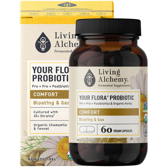 Living Alchemy Your Flora Comfort, Helps with Bloating and Gas