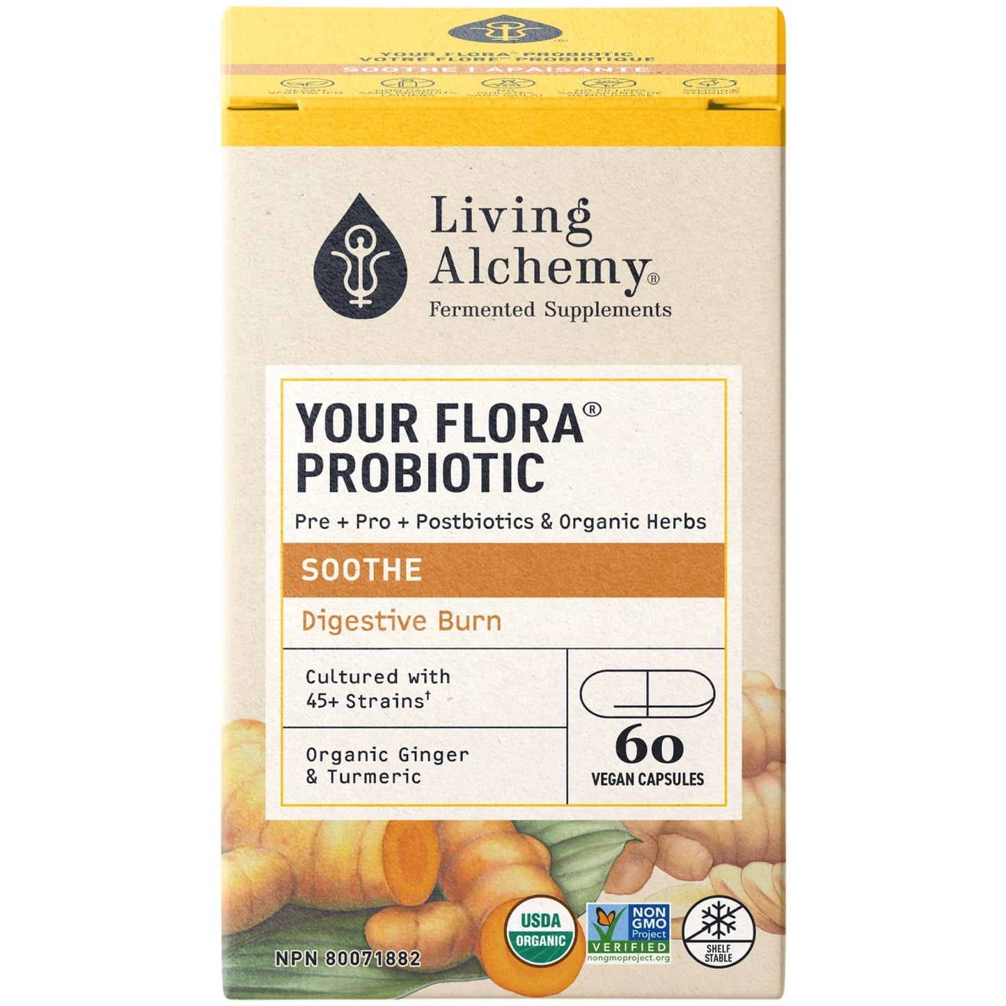 Living Alchemy Your Flora Soothe, Indigestion Relief, 60 Capsules