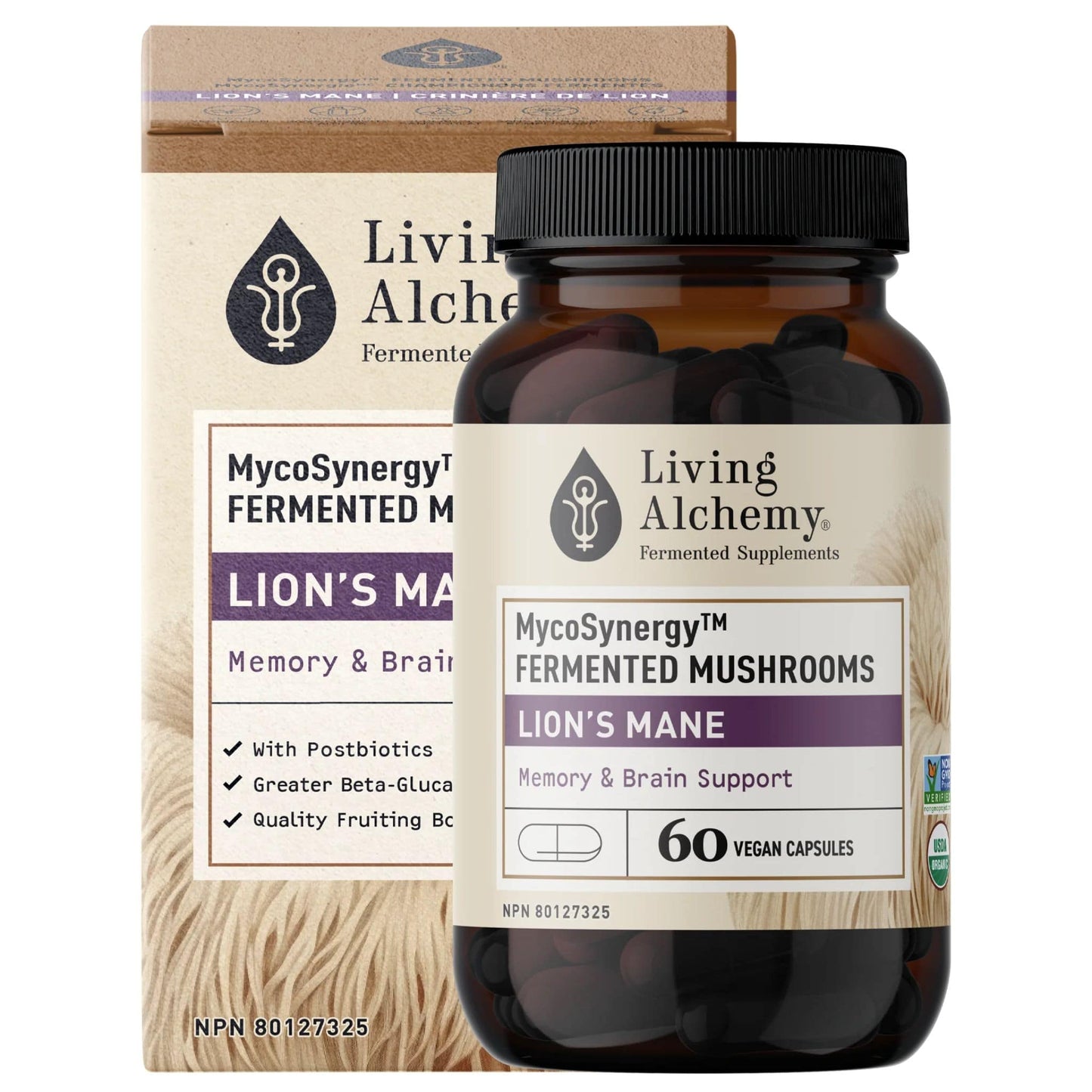 60 Vegetable Capsules | Living Alchemy MycoSynergy Lion Mane