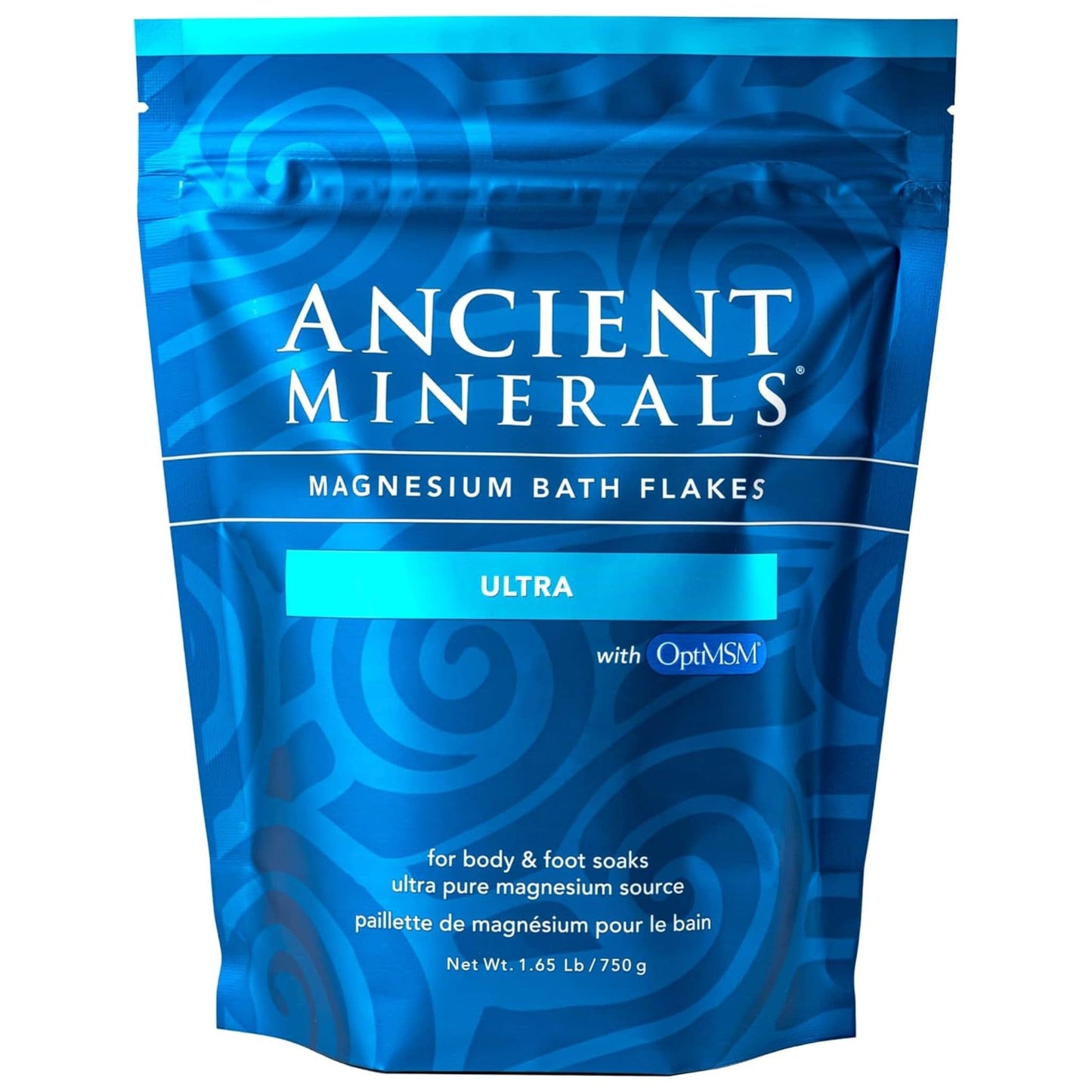 750g | Ancient Minerals Magnesium Bath Flakes ULTRA with OptiMSM