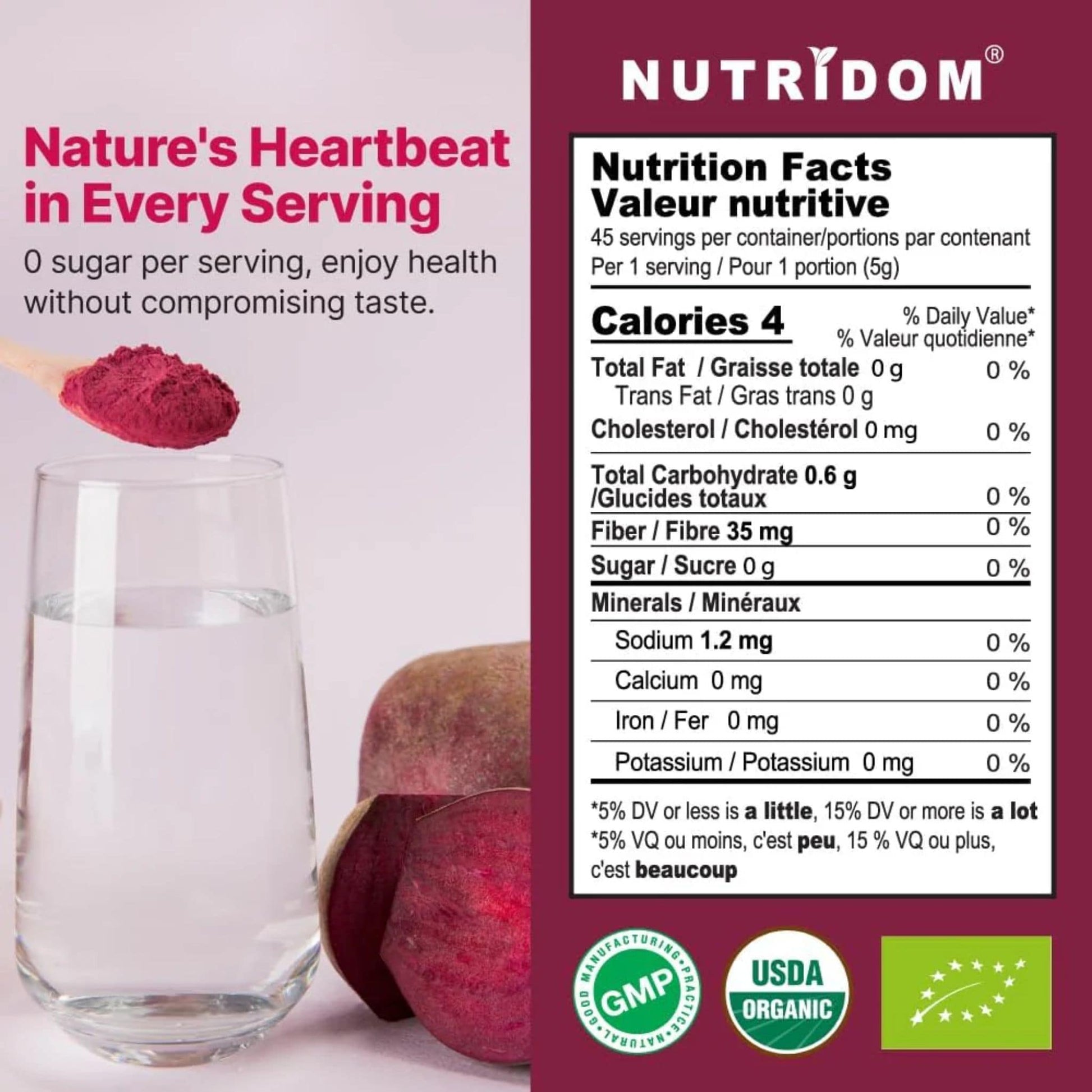 225g | Nutridom Red Beetroot Powder