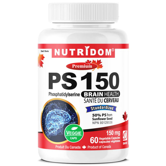 Nutridom PS 150, Phosphatidylserine 150mg, Support Brain Health, 60 Vegetable Capsules