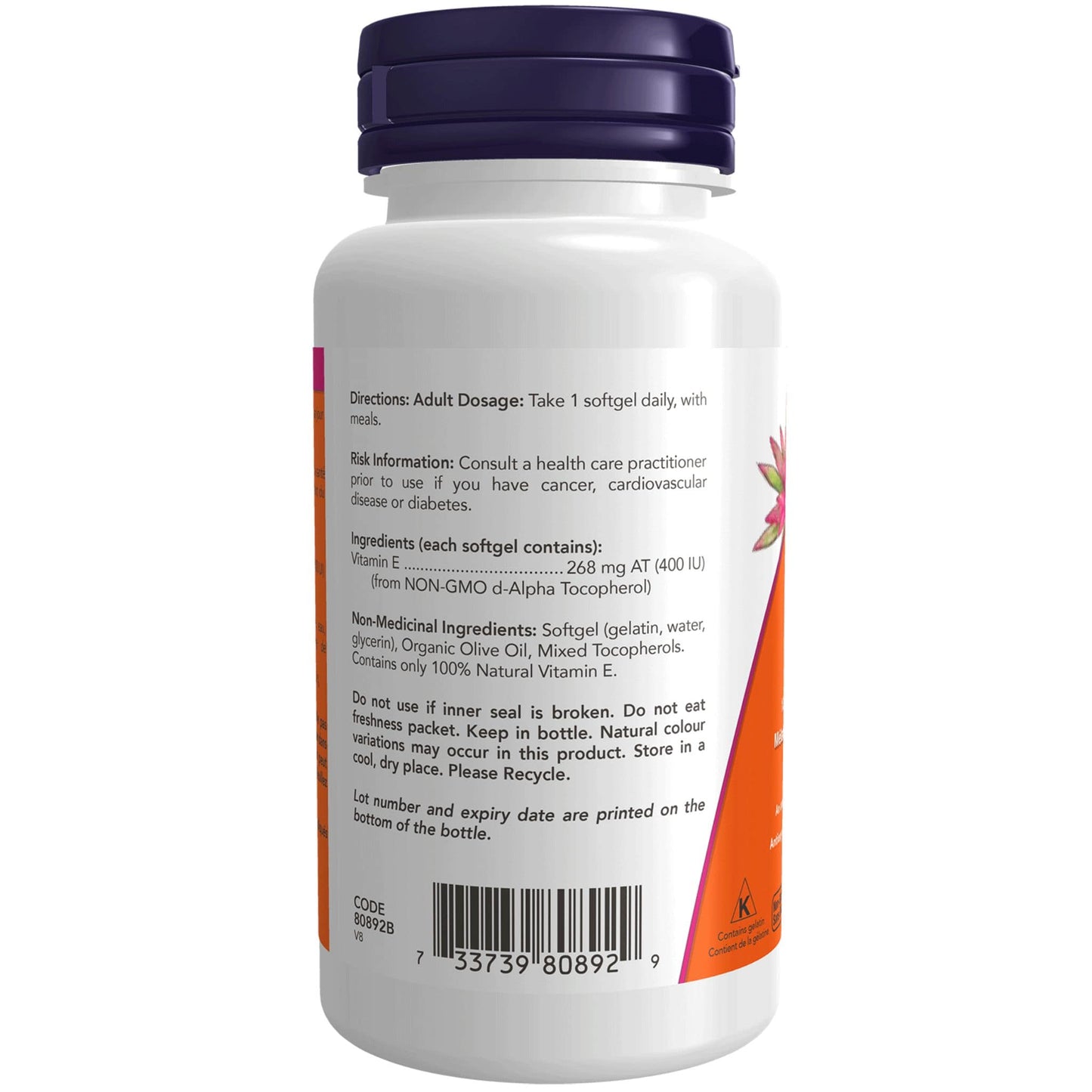 100 Softgels | Now E-400 with 100% Nautral Mixed Tocopherols