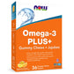 36 Chewable Gummies Natural Fruit Flavours | Now Omega-3 Plus+