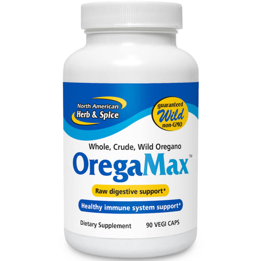 90 VegiCaps | North American Herb & Spice OregaMax Raw Digestive Support // unflavoured