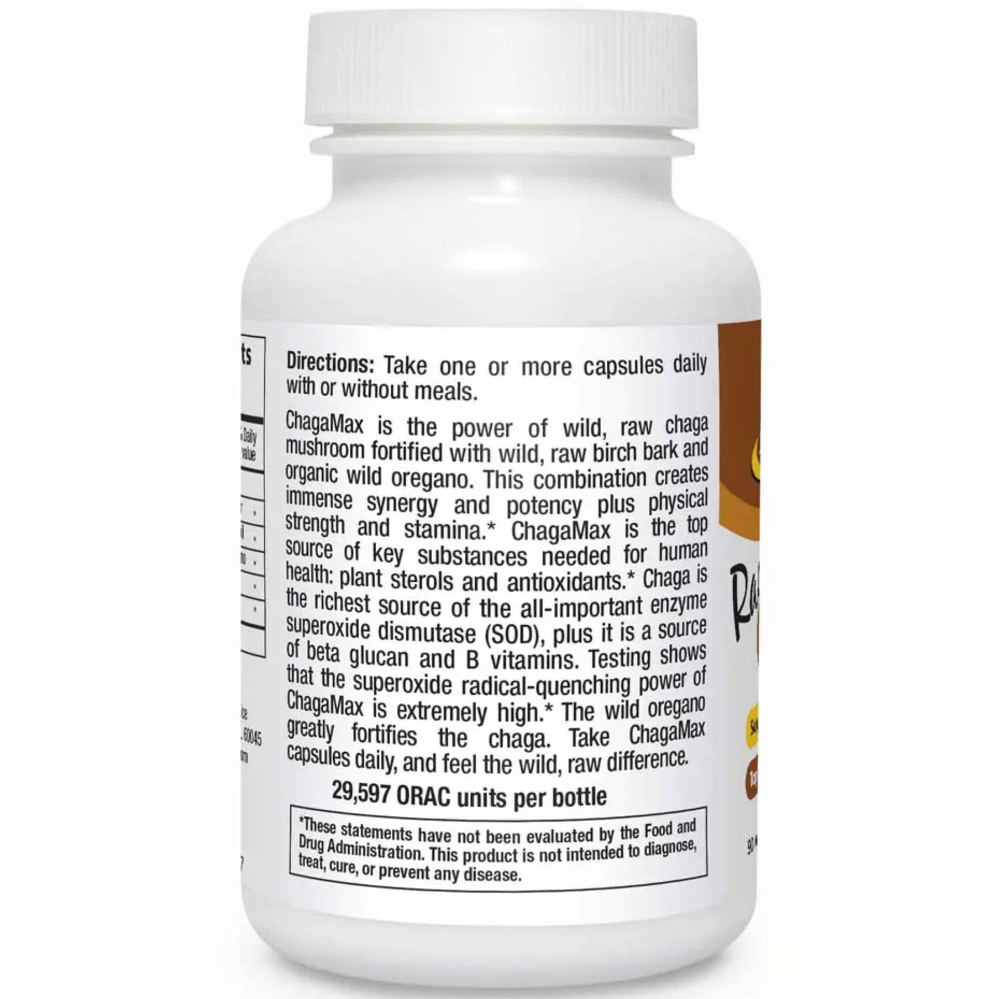 90 Vegetable Capsules | North American Herb and Spice Chaga Max // unflavoured