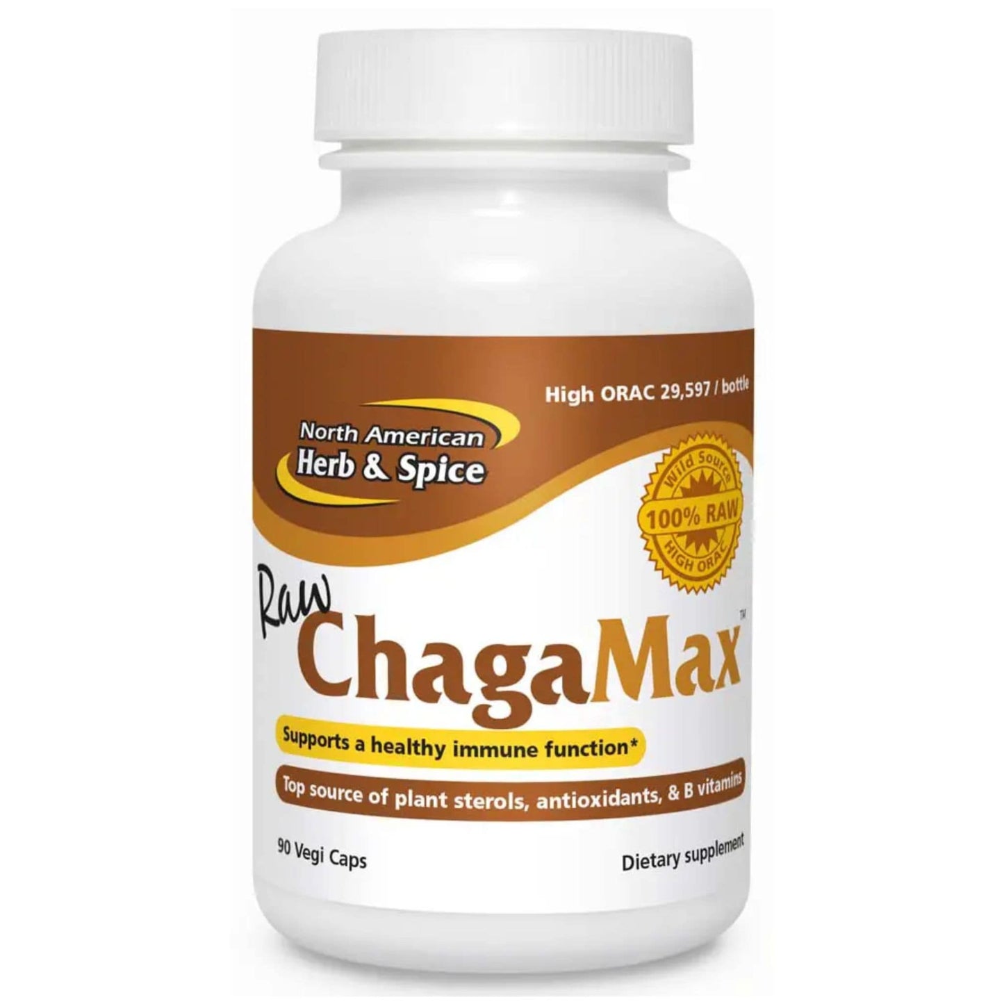 90 Vegetable Capsules | North American Herb and Spice Chaga Max // unflavoured