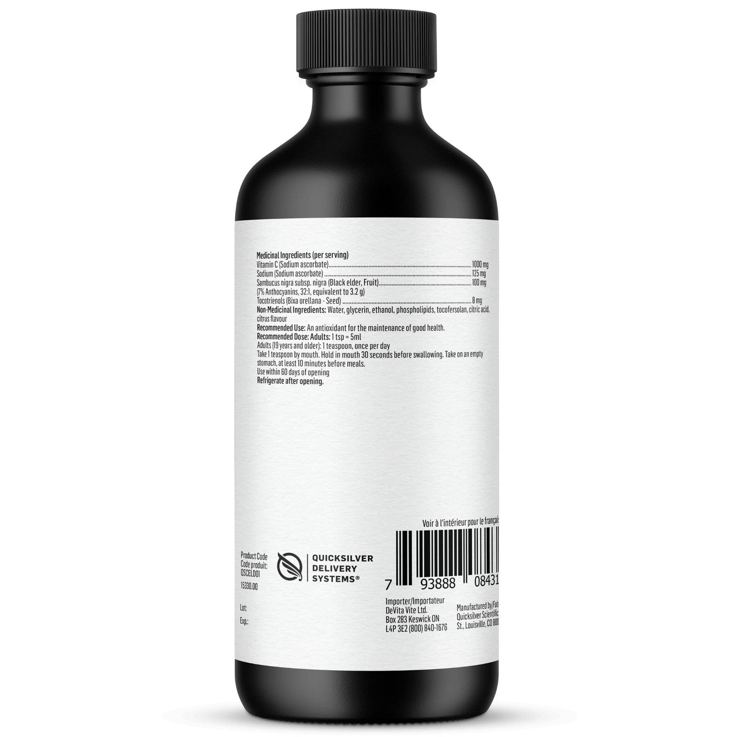 100ml Unflavoured | Quicksilver Scientific Vitamin C and Elderberry