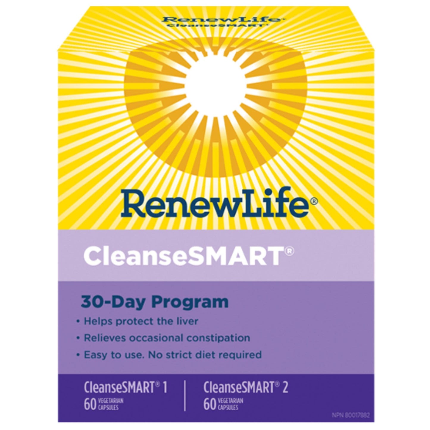 60 Vegetarian Capsules and 60 Vegetarian Capsules | RenewLife CleanseSMART 30-Day Kit Program