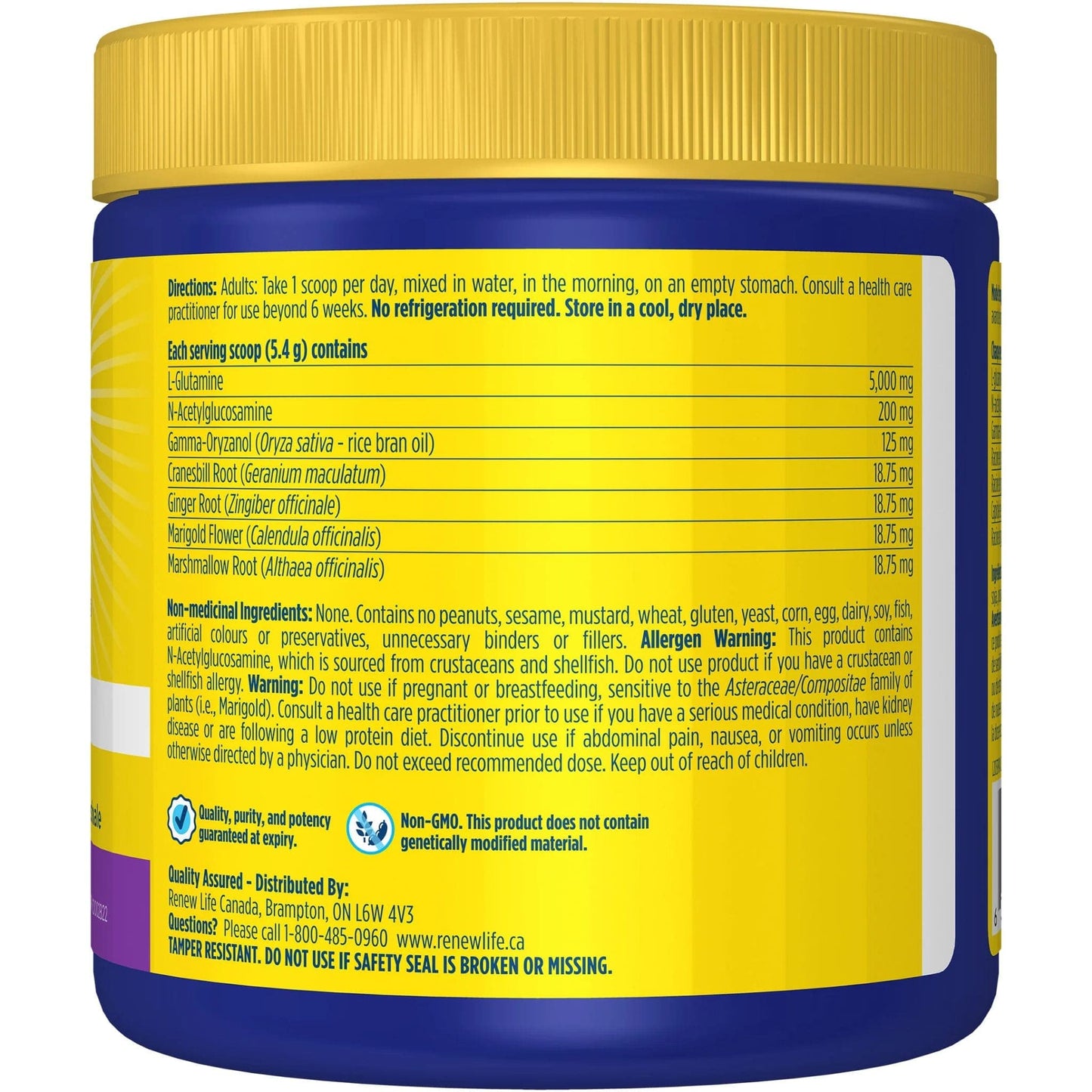 Powder 162g | RenewLife IntestiNEW // Nutrition Label