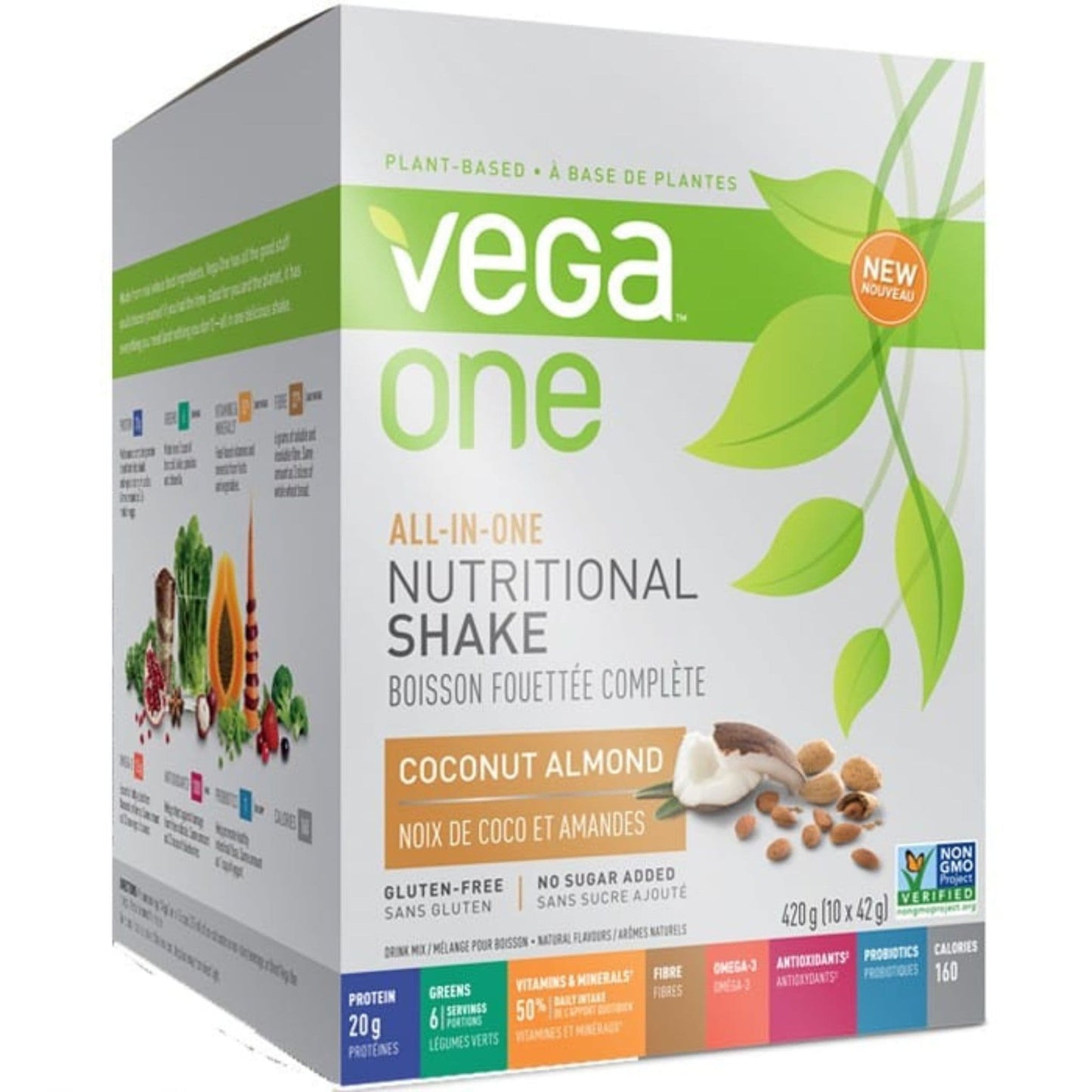 Coconut Almondl Flavour 10x42g | Vega All-In-One-Nutritional-Shake 