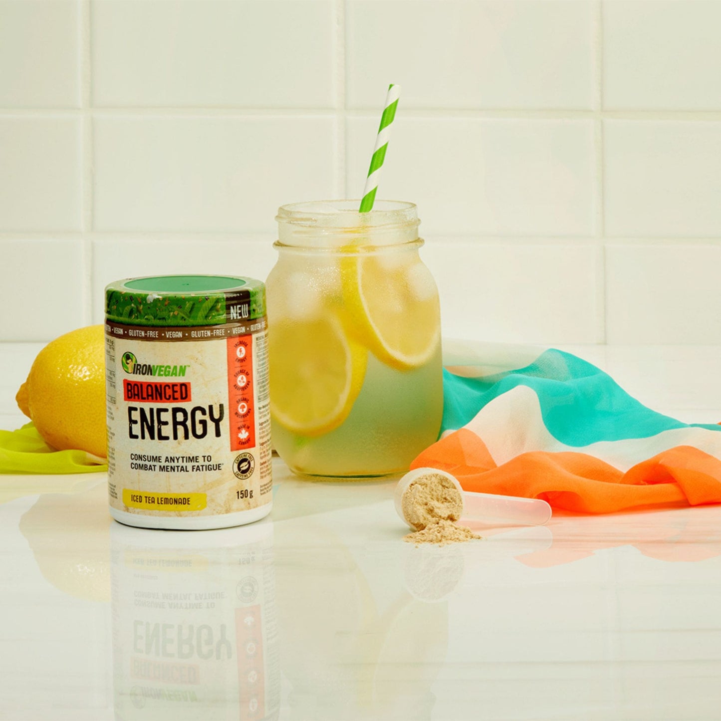 Iced Tea Lemonade, 150g | Iron Vegan Balanced Energy Powder