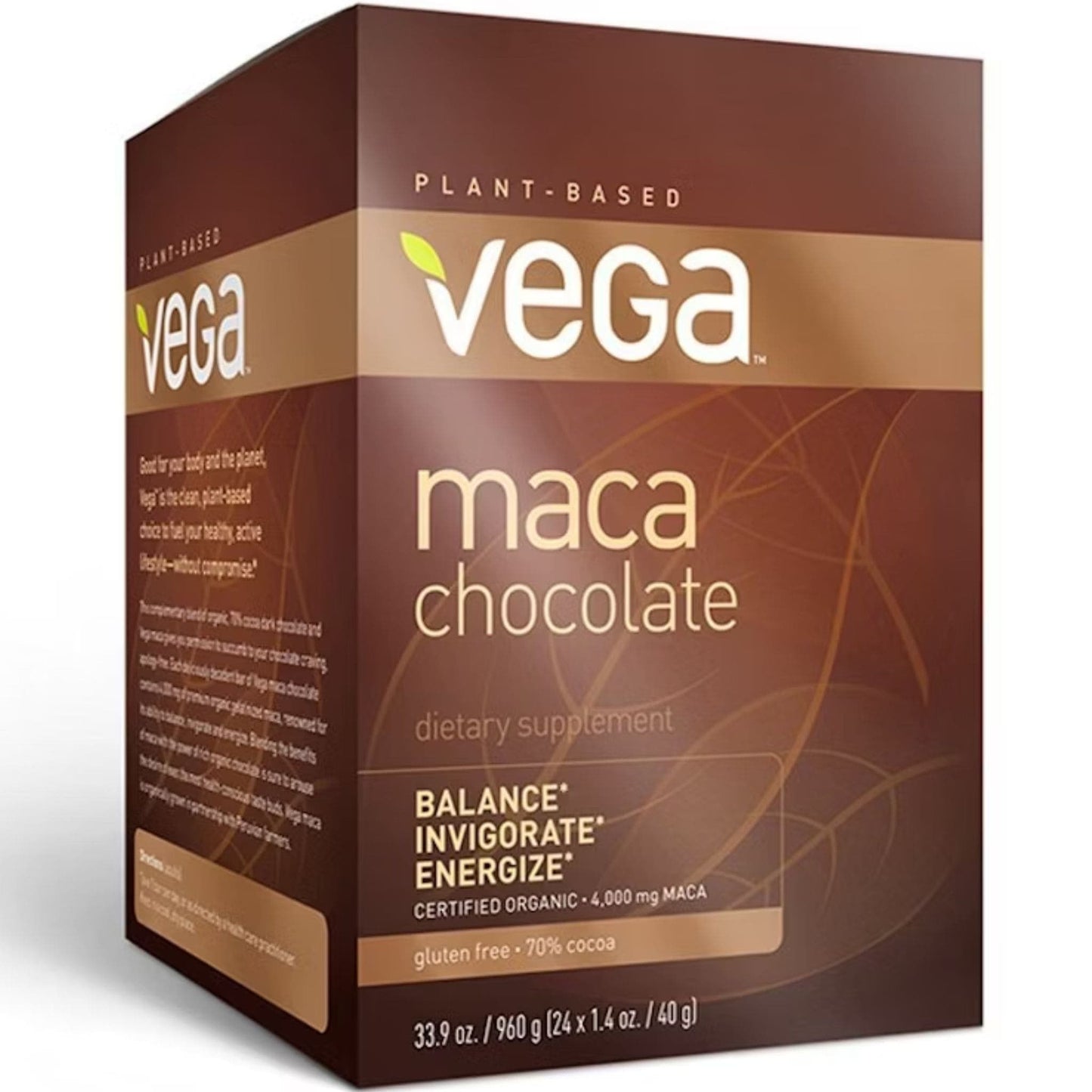 960g | Vega Maca Chocolate 24 x 40g