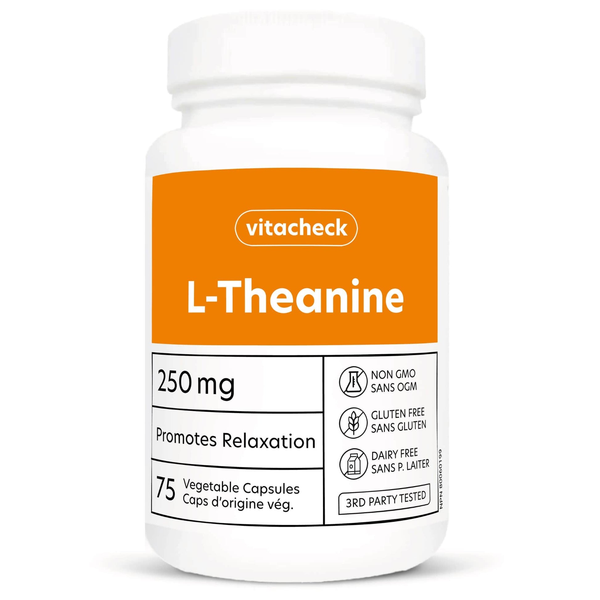 75 Vegetable Capsules | Vitacheck L-Theanine