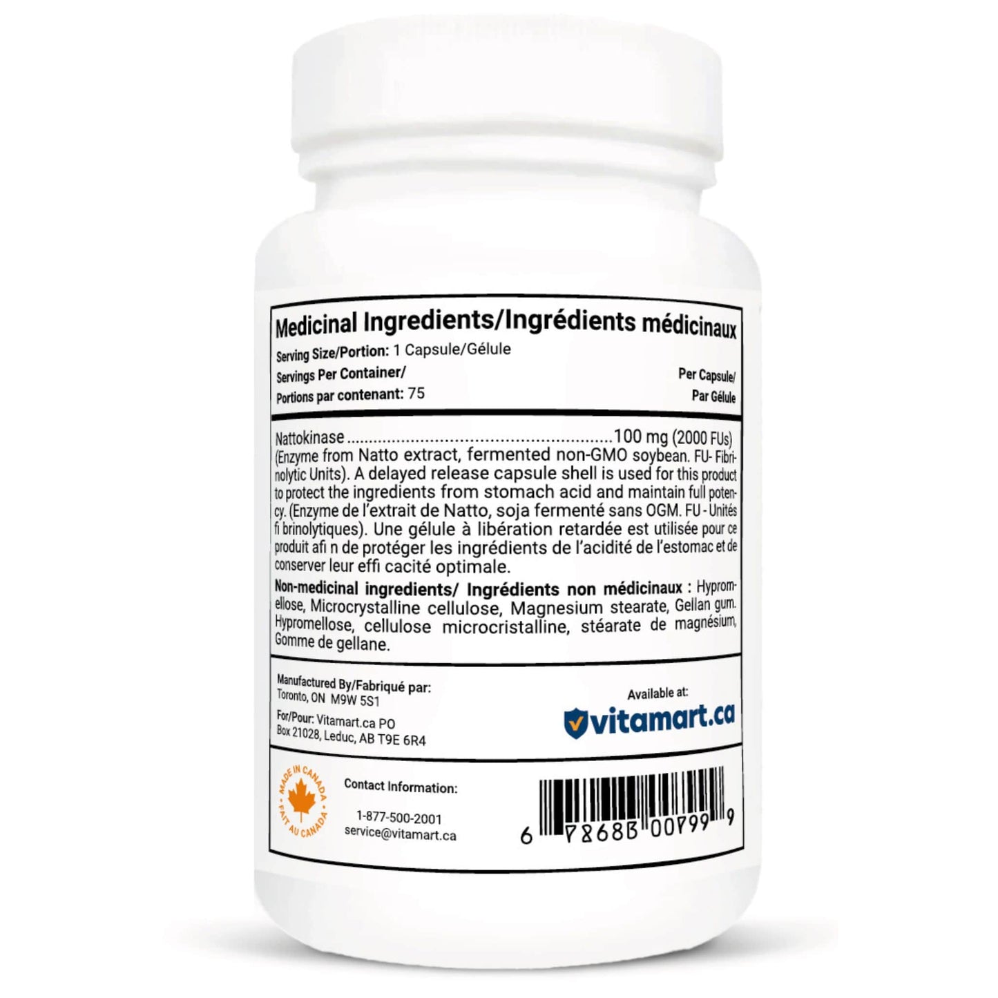 75 Delayed Release Vegetable Capsules | Vitacheck Nattokinase