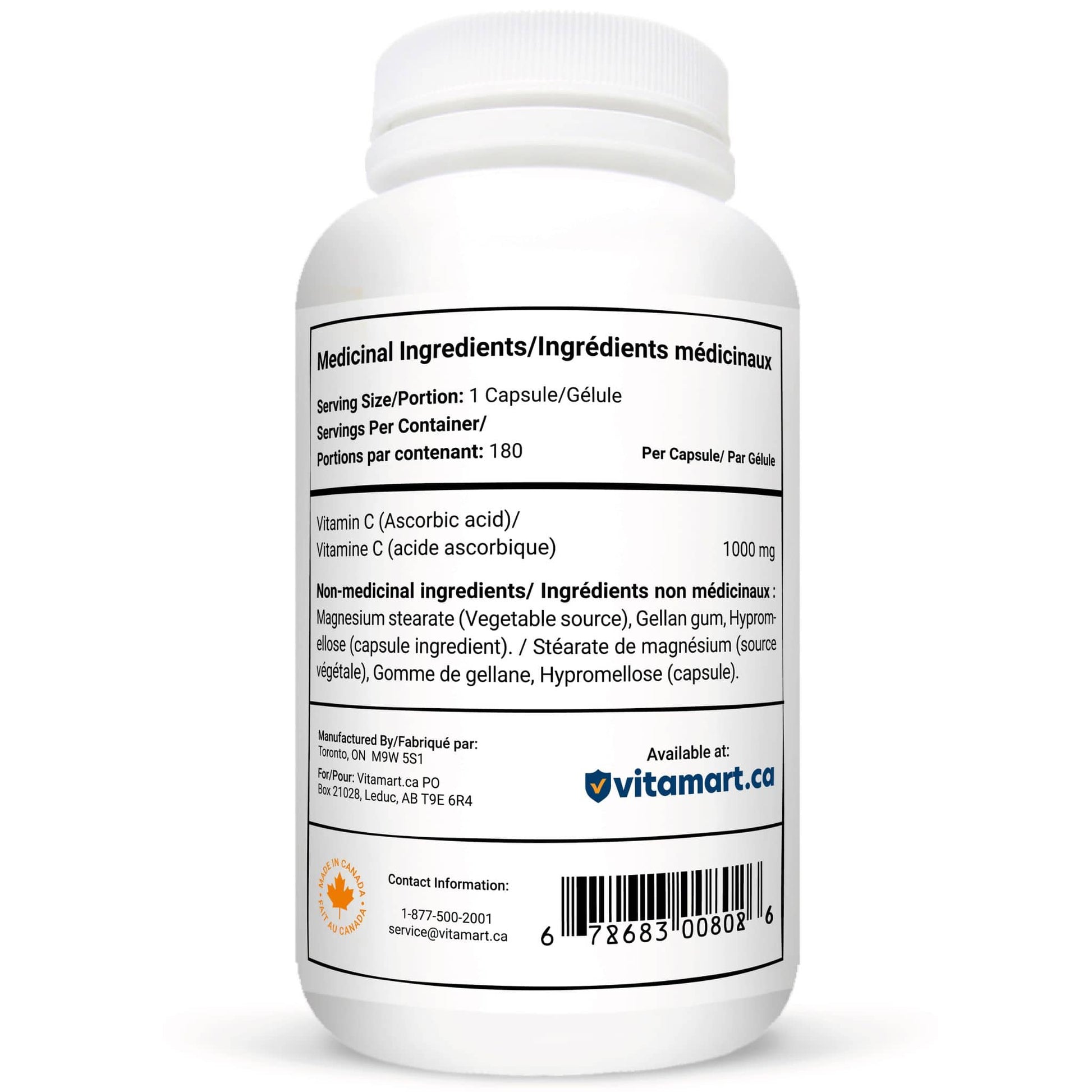 180 Delayed Release Vegetable Capsules | Vitacheck Vitamin C 1000mg