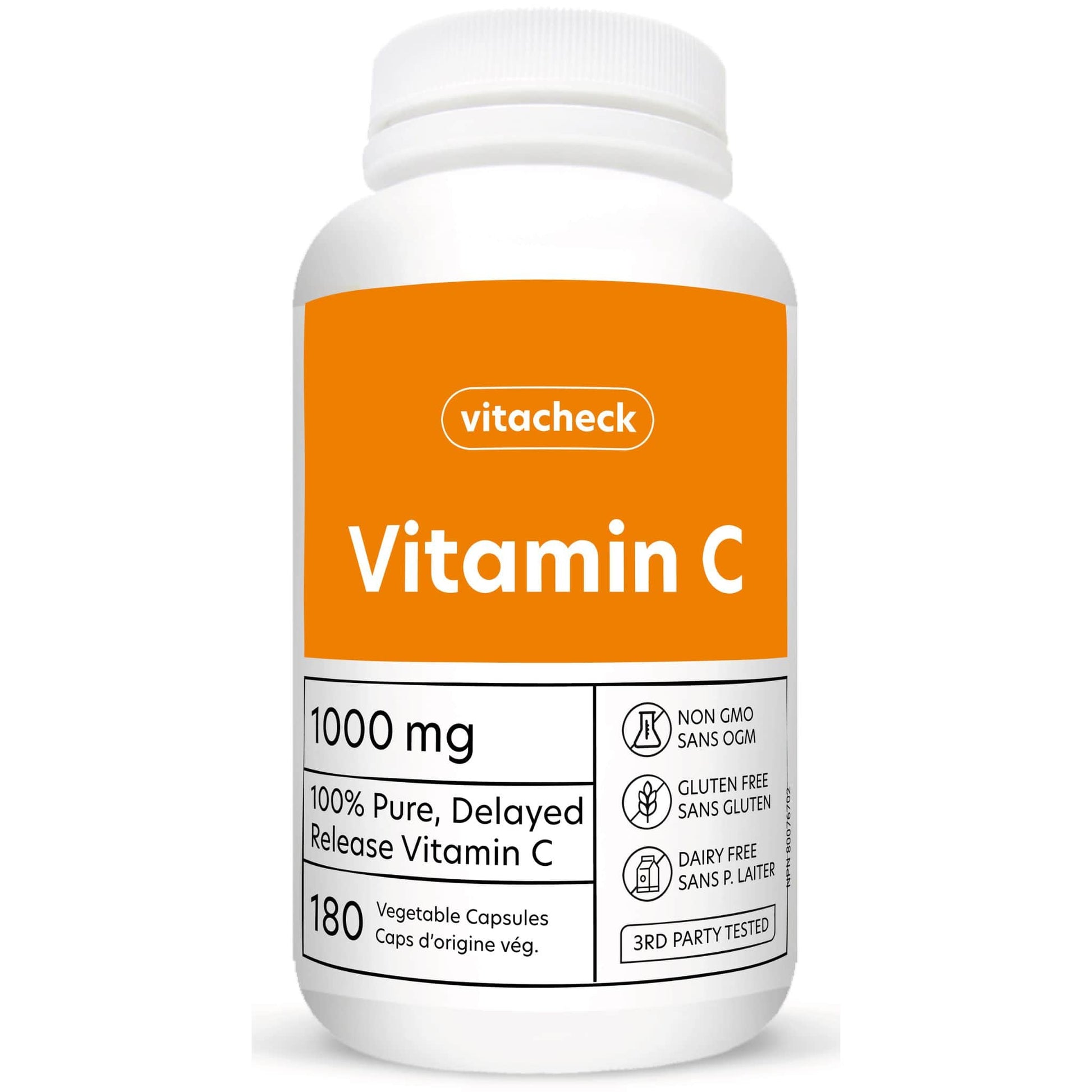 180 Delayed Release Vegetable Capsules | Vitacheck Vitamin C 1000mg