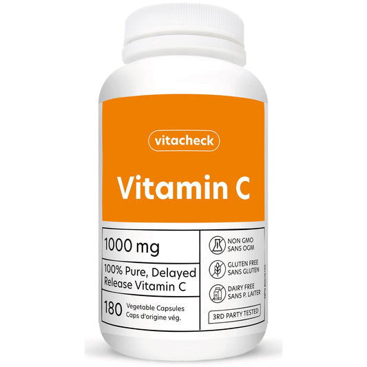 180 Delayed Release Vegetable Capsules | Vitacheck Vitamin C 1000mg