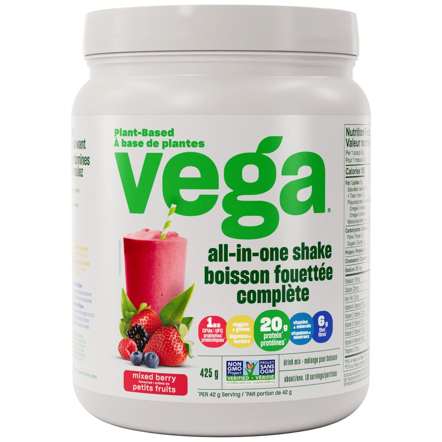 Mixed Berry Flavour 425g | Vega All-In-One-Shake // mixed berry flavour