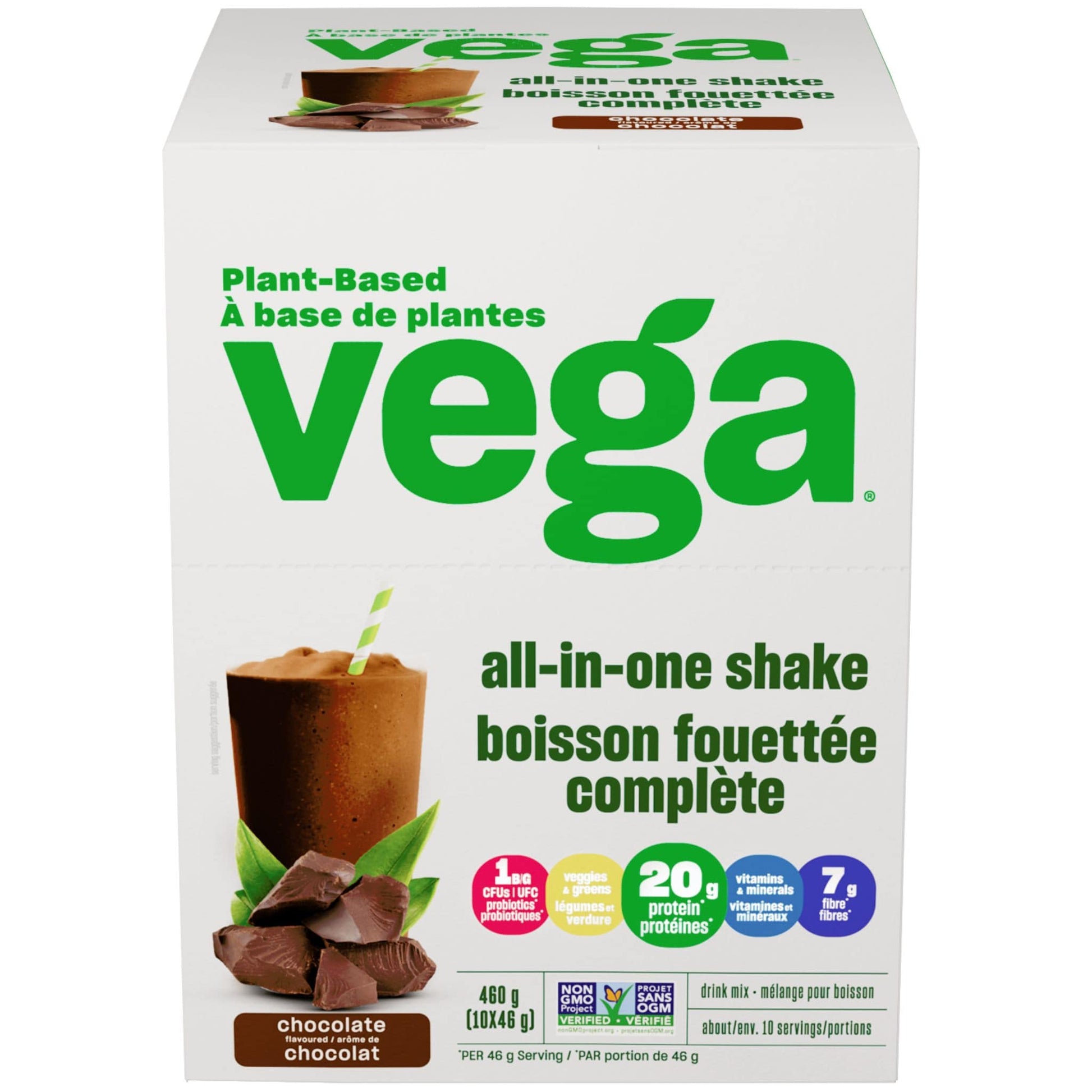 Chocolate Flavour 10x46g | Vega All-In-One-Shake // chocolate flavour