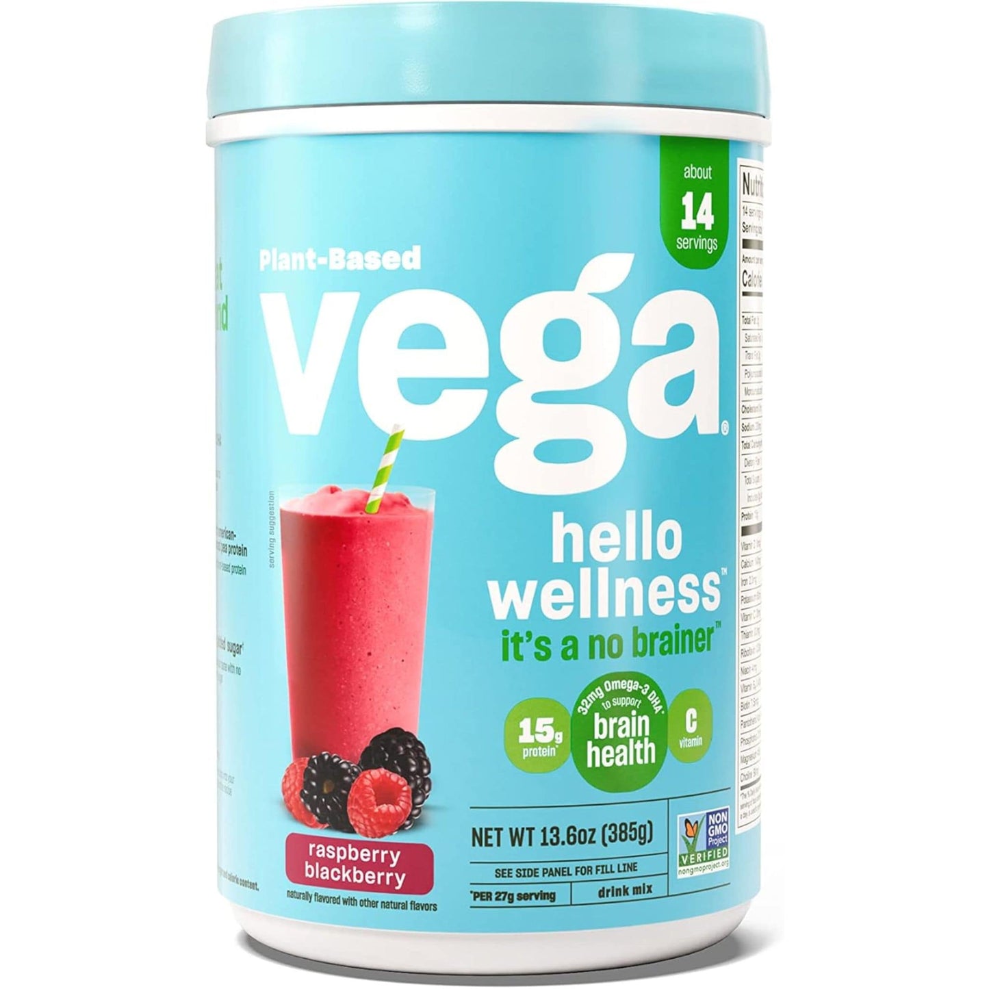 Raspberry, Blackberry 385g | Vega Hello Wellness It's A No Brainer // raspberry, blackberry  flavour