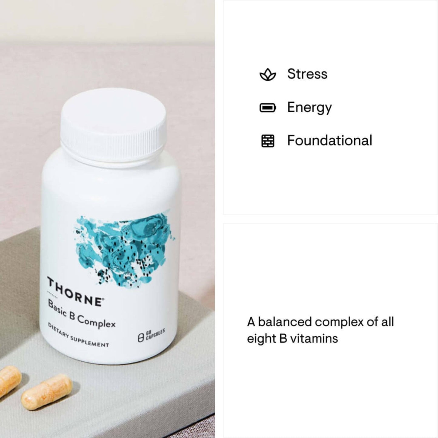 60 Capsules | Thorne Basic B Complex // Benefits