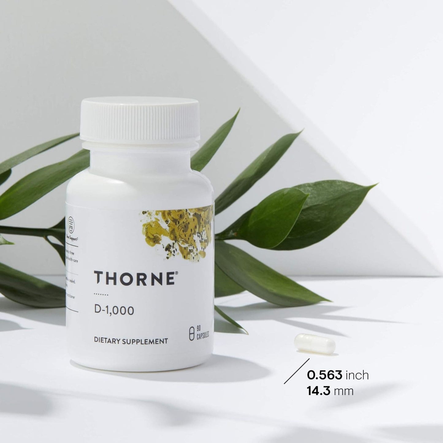 90 Capsules | THORNE D-1,000 // Capsule Size