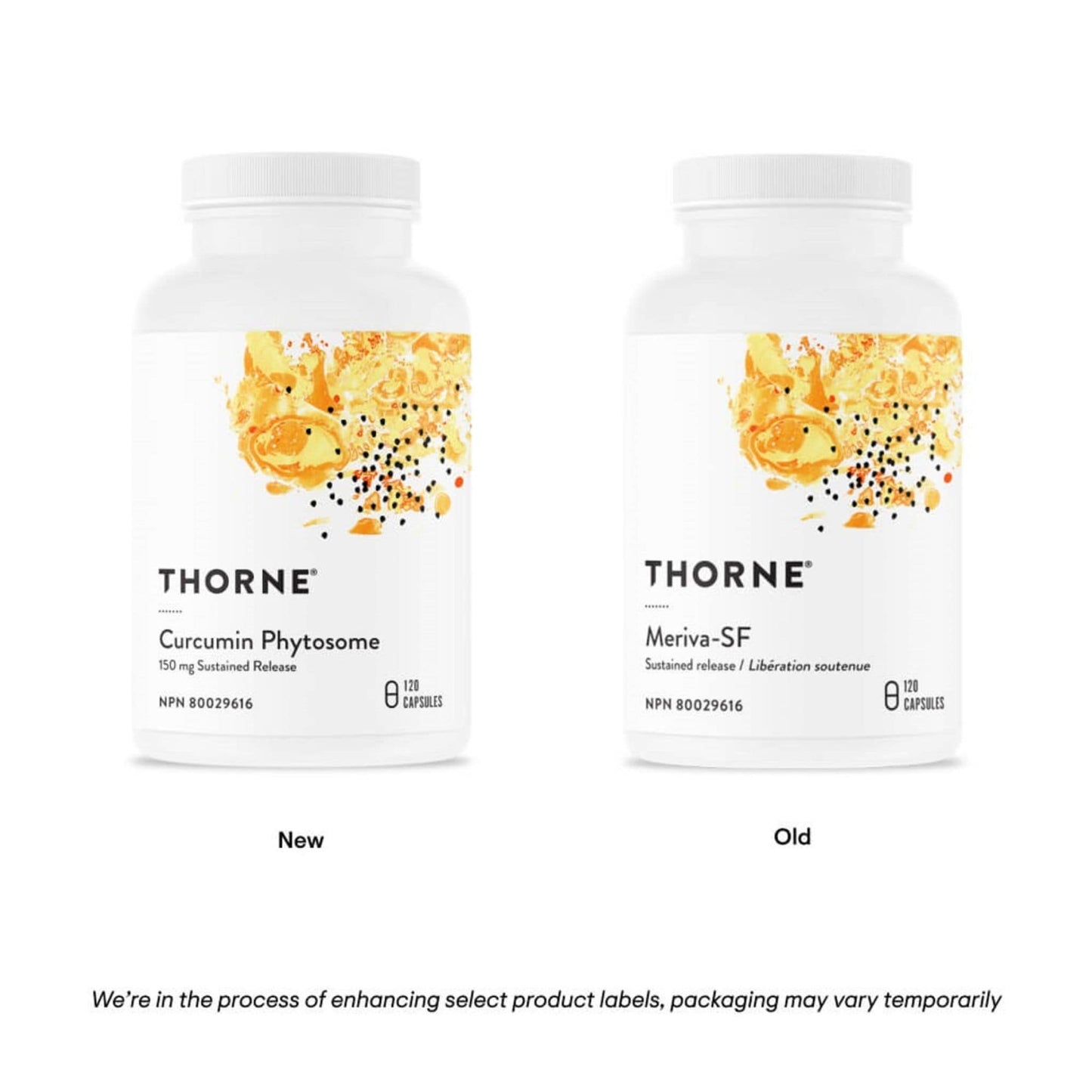 120 Capsules | Thorne Curcumin Phytosome 150 mg Sustained Release Bottle // Packaging