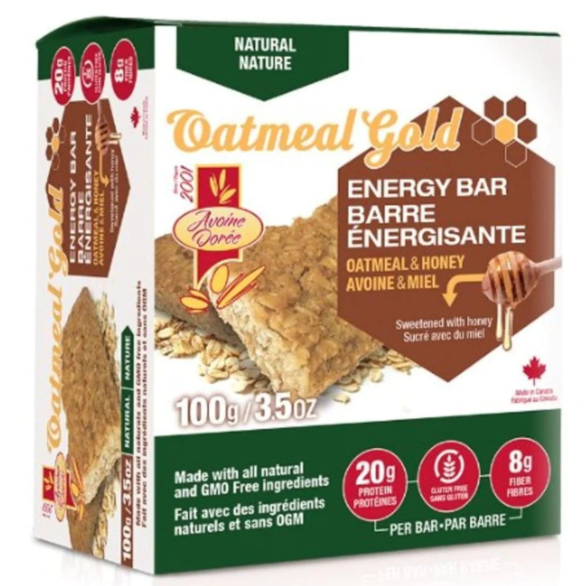 Avoine Doree Oatmeal Gold Energy Bar Oatmeal Honey All Natural