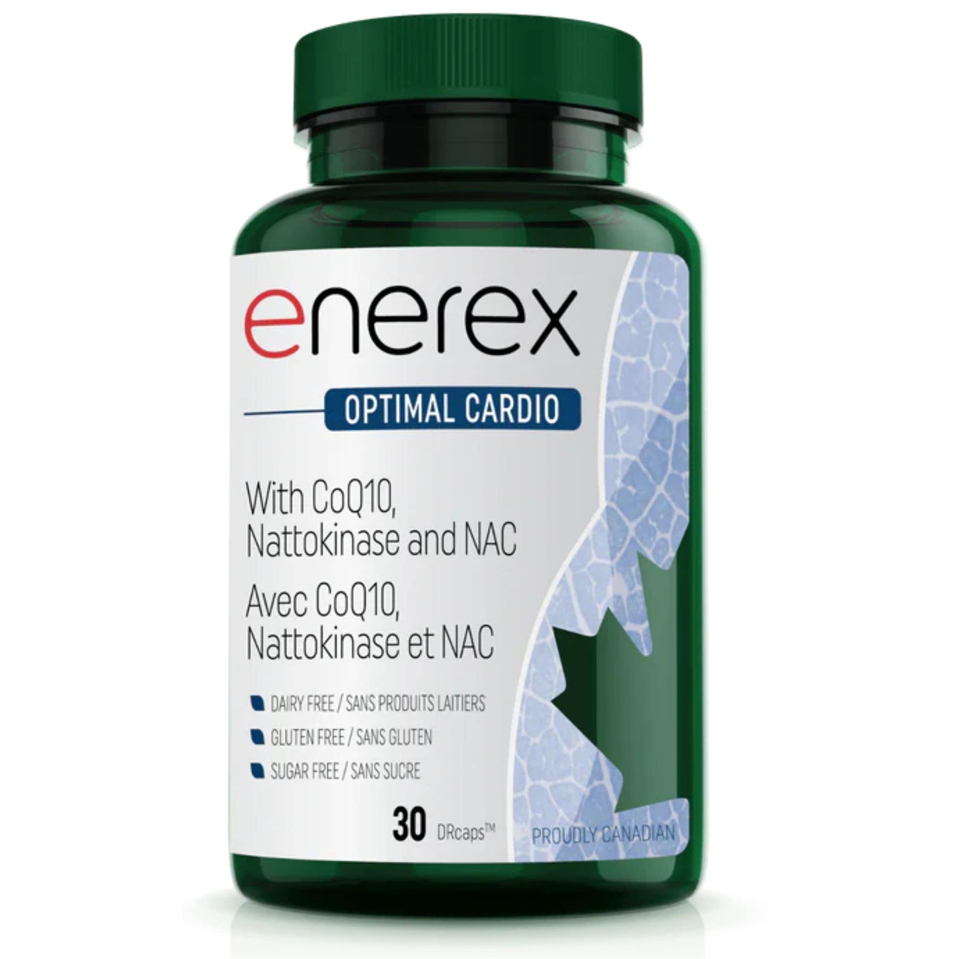 30 Delayed Release Capsules | Enerex Optimal Cardio with CoQ10, Nattokinase and NAC