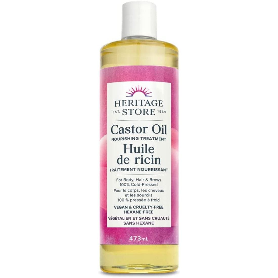 Heritage Store Castor Oil Hexane Free 100 Cold Pressed Dermatologist tested and hypoallergenic