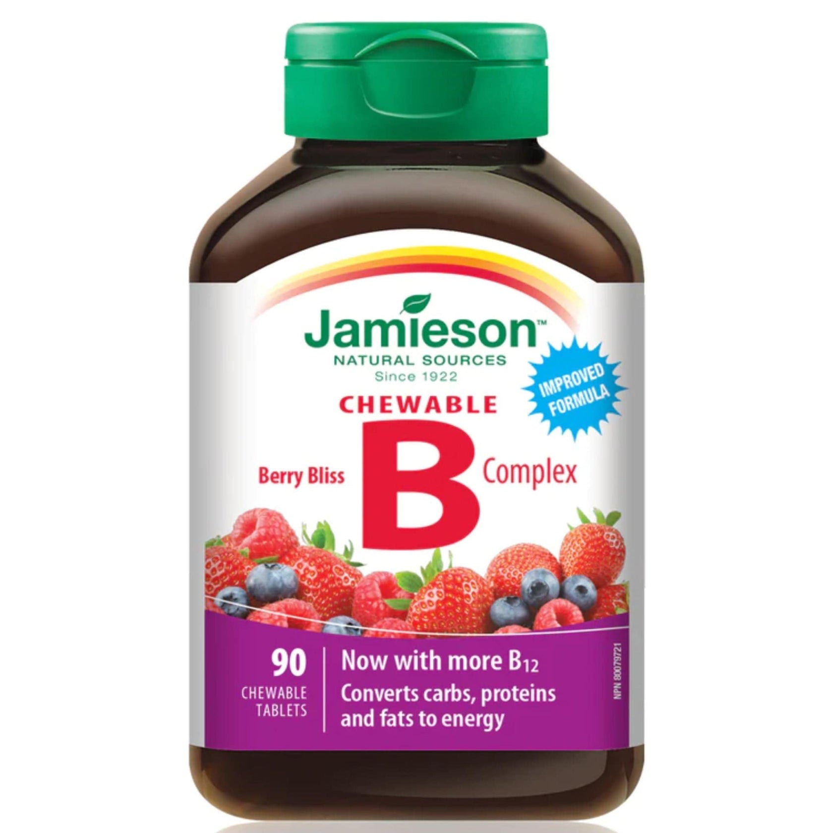 Jamieson Chewable B Complex, Berry Bliss, 90 Chewable Tablets – Vitamart.ca