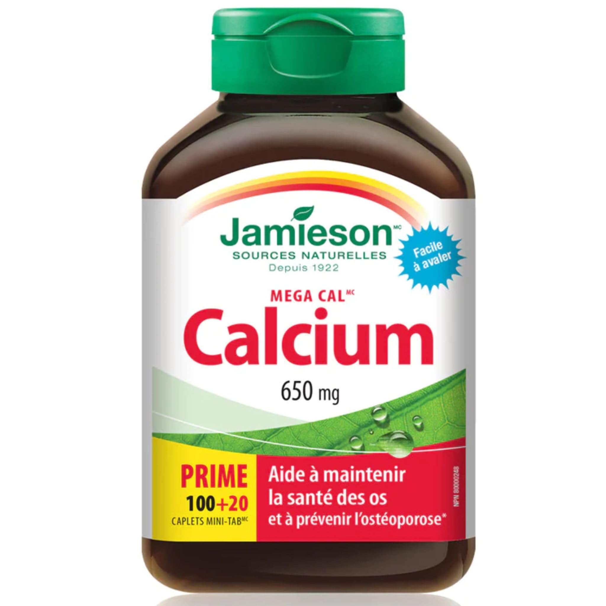 Jamieson Mega Cal Calcium 650mg, 120 Caplets