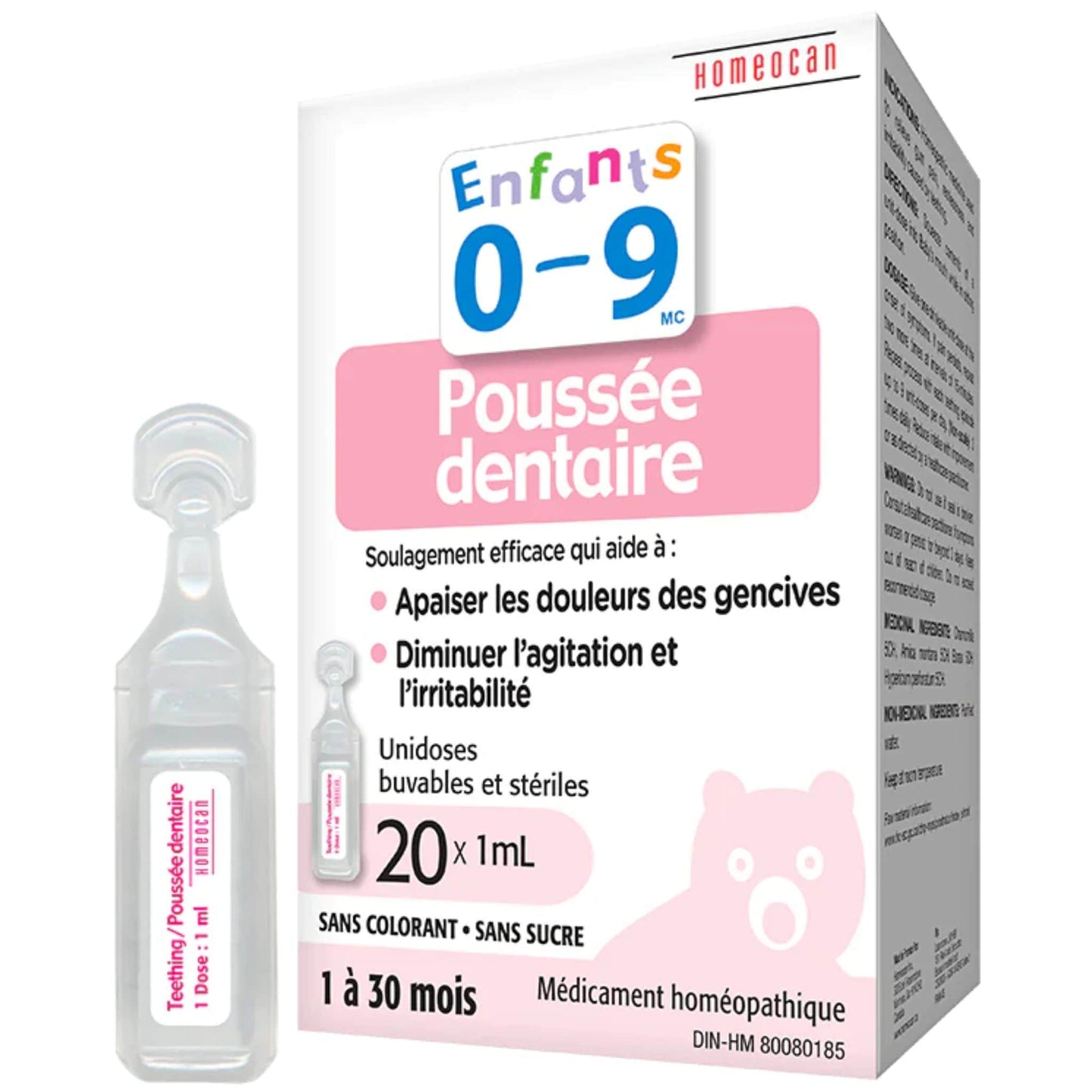 20x1ml | Kids 0-9 Teething Unit-Doses, 1 to 3 Months // French Packaging