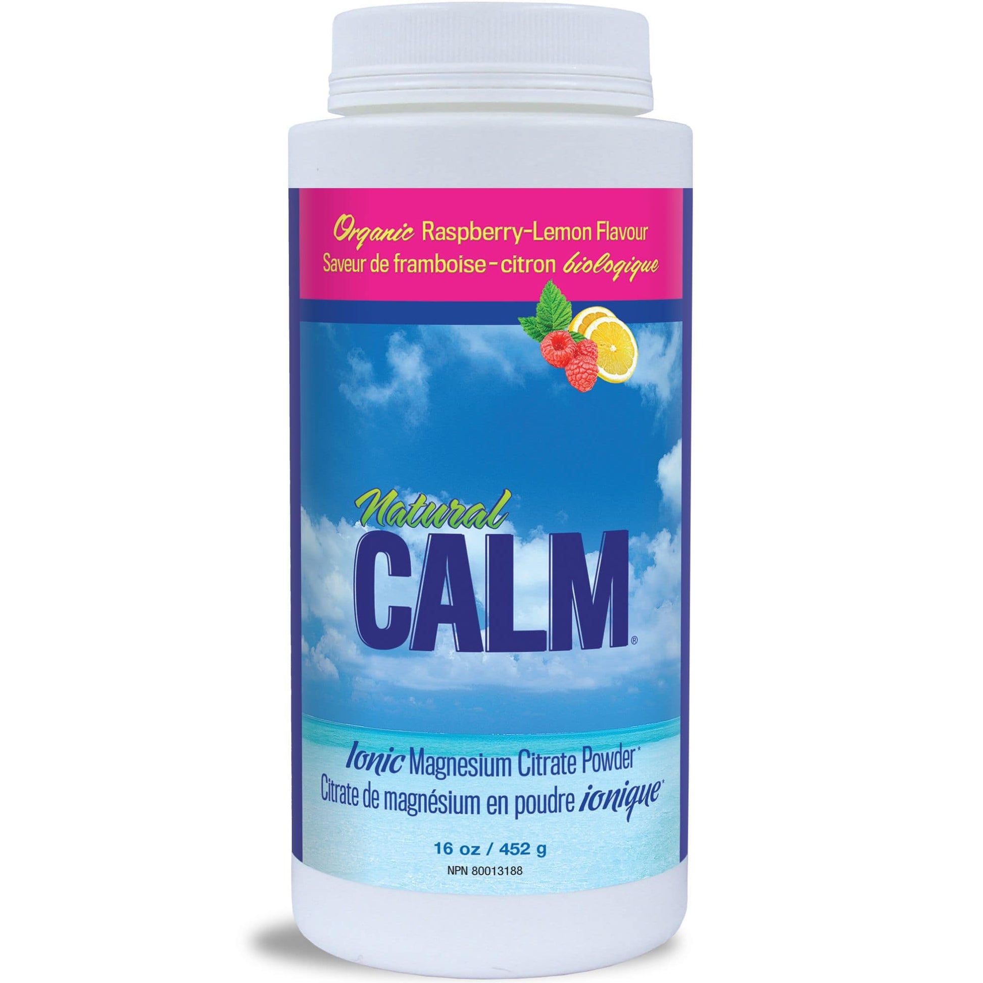 Raspberry-Lemon Flavour, 452g | Natural Calm Ionic Magnesium Citrate Powder// raspberry-lemon flavour