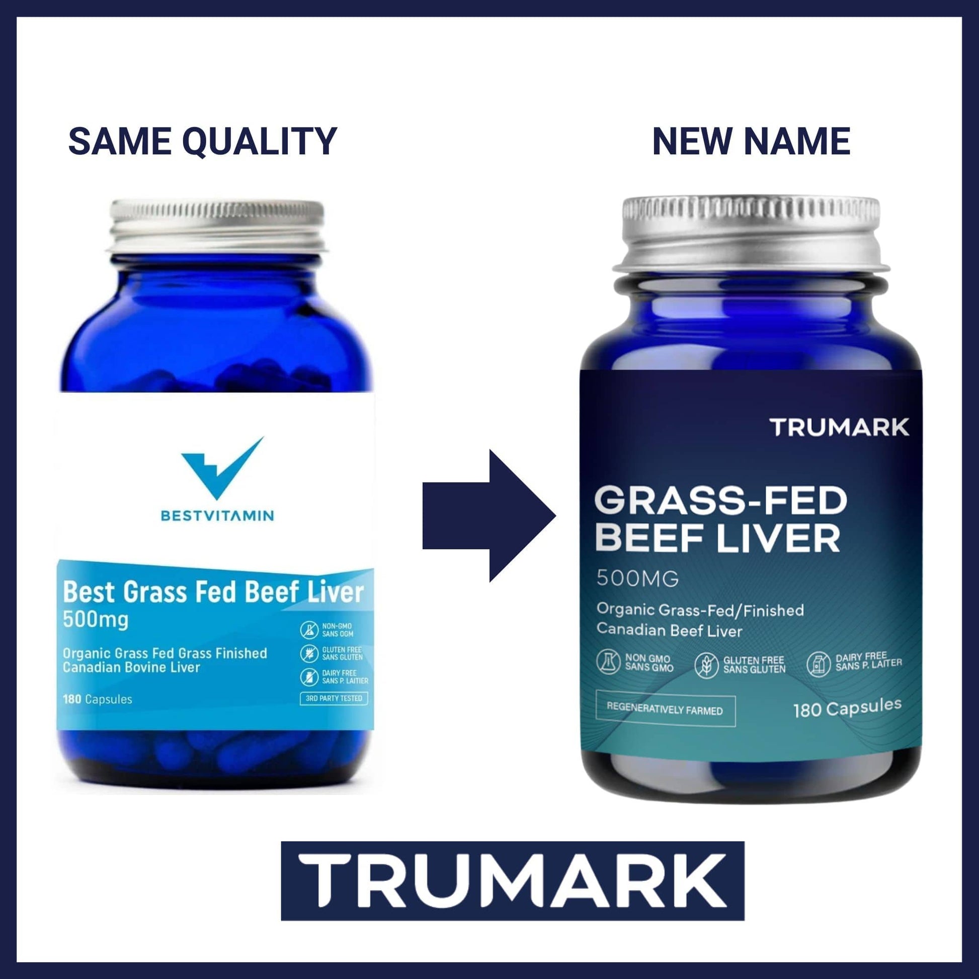 180 Capsules | TRUMARK Grass-Fed Beef Liver