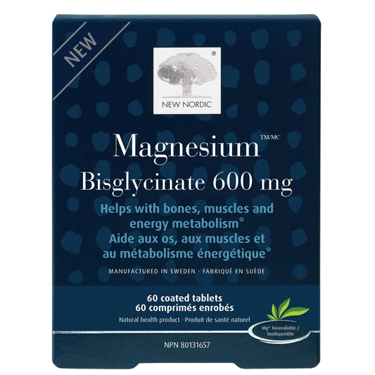 60 Tablets  New Nordic Magnesium Bisglycinate 600mg