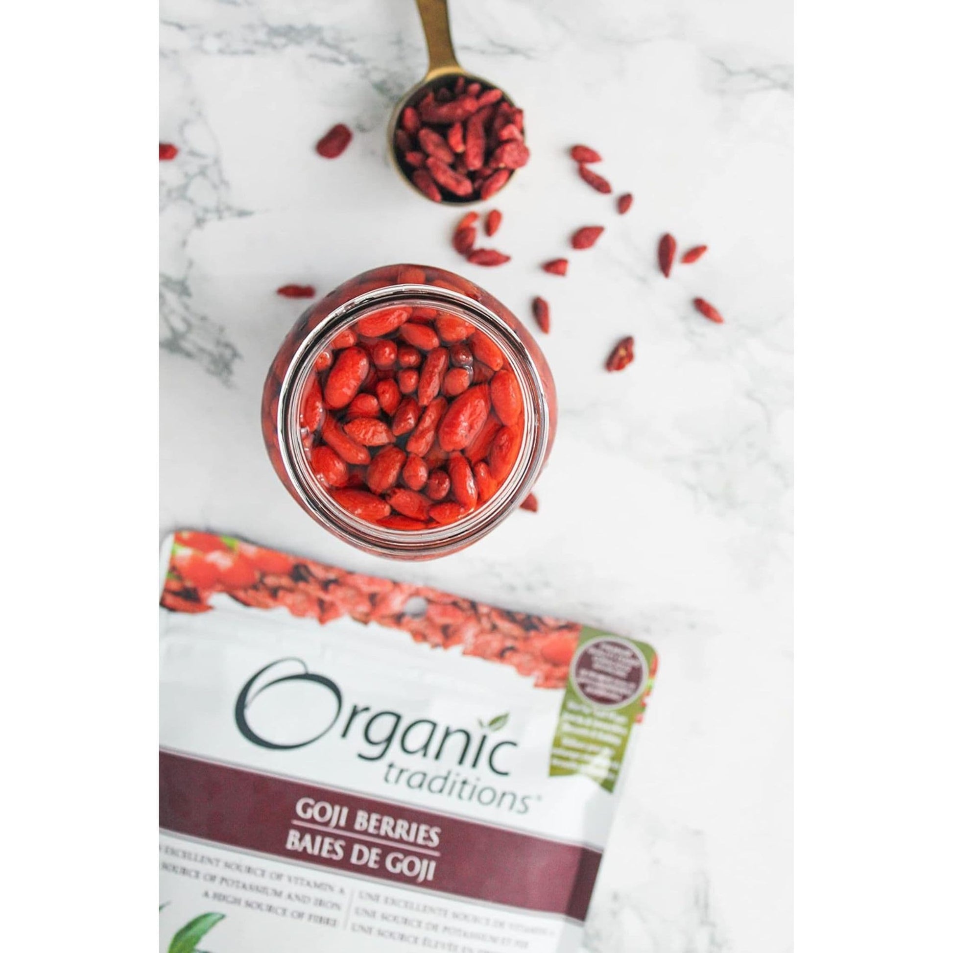 454g | Organic Traditions Goji Berries 16oz // infographic