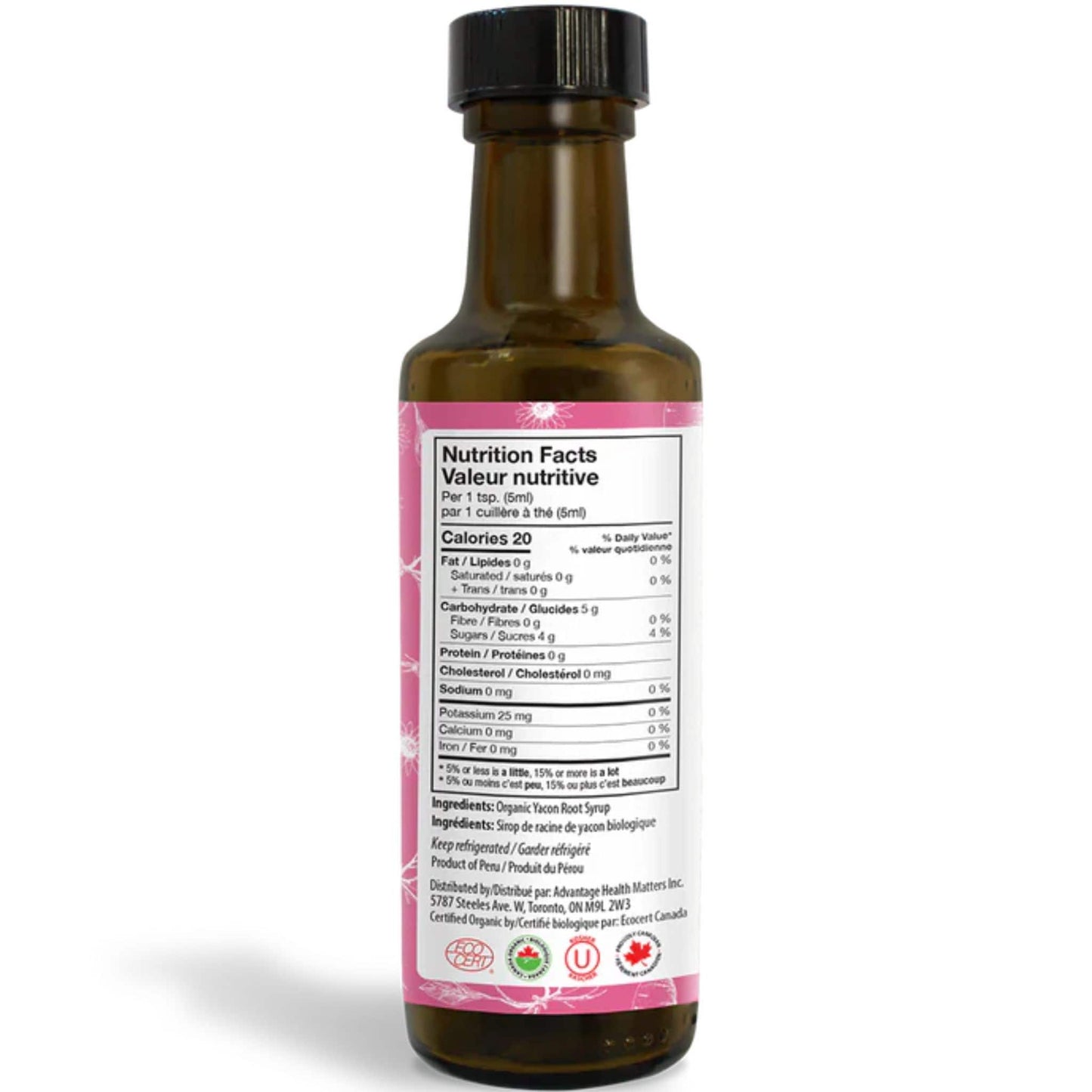 100ml | Organic Traditions Yacon Syrup 3.4 fl oz // nutrition facts