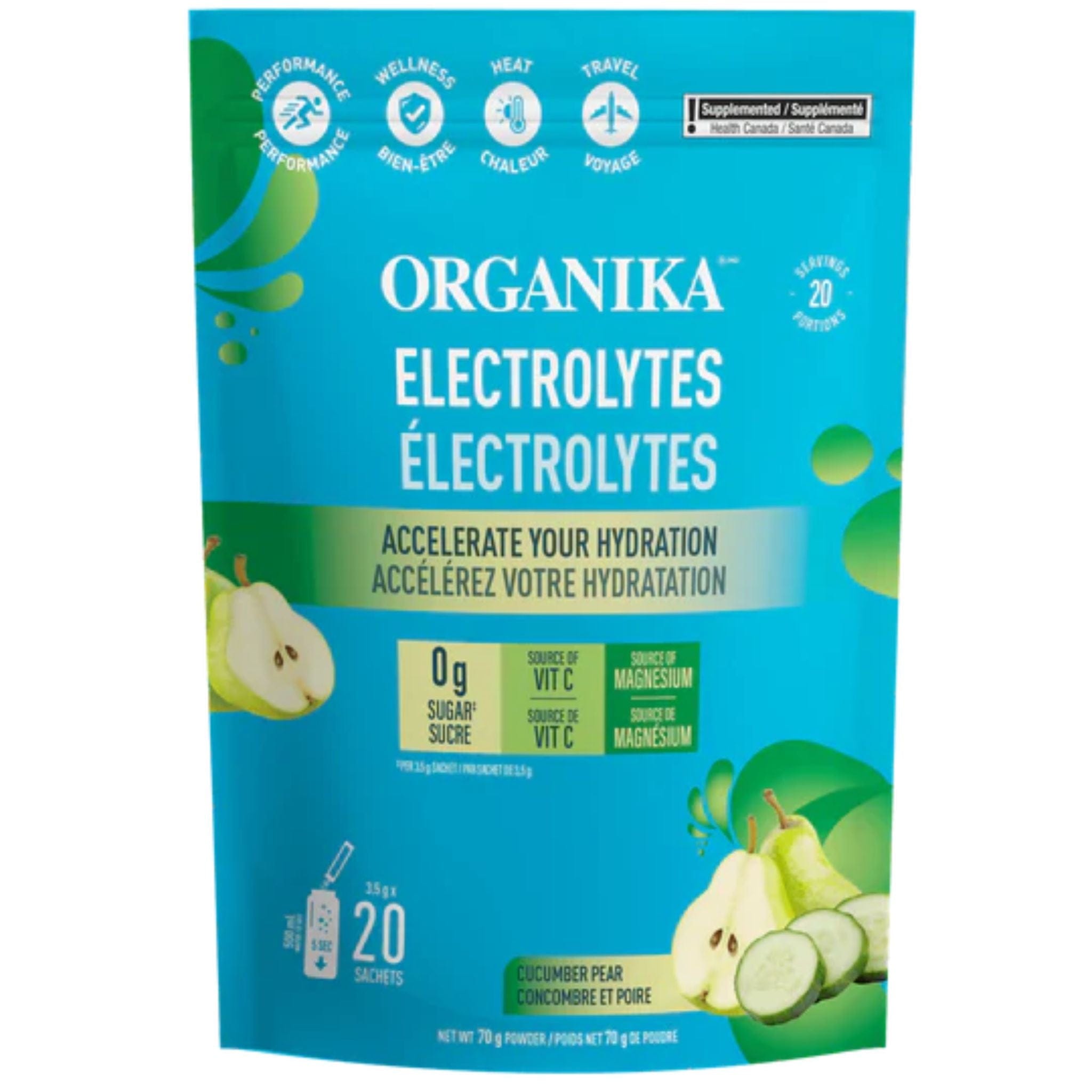 Organika Electrolyte Powder Sugar Free Electrolytes Hydration Powder