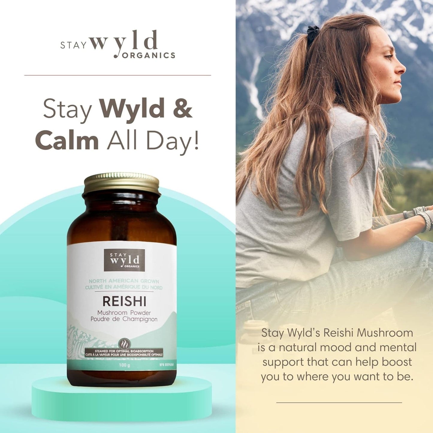 100g | Stay Wyld Organics Reishi Mushroom Powder // photographic