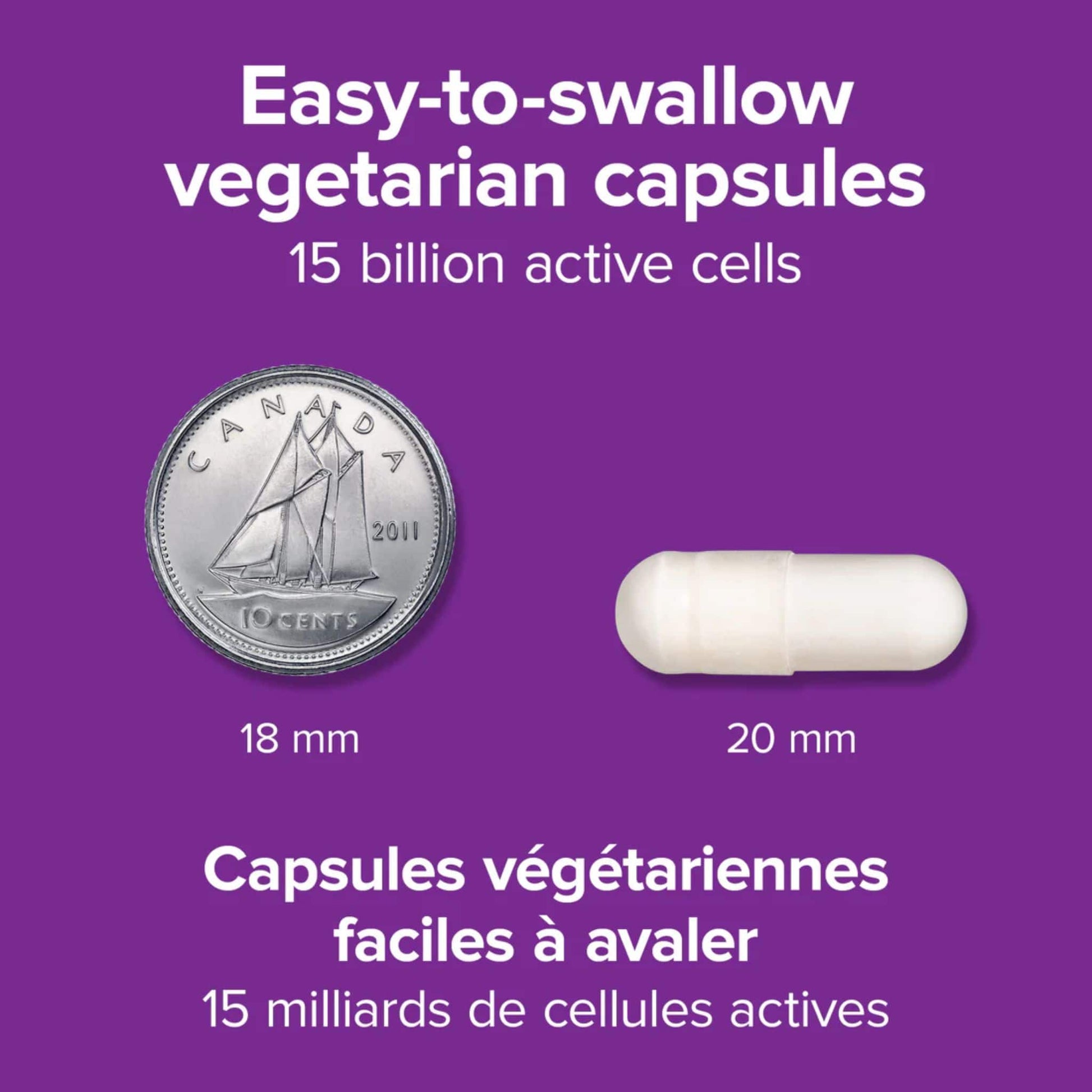 30 Vegetarian Capsules | Webber Naturals Adult 50+ Probiotic 15 Billion, 10 Probiotic Strains // Size