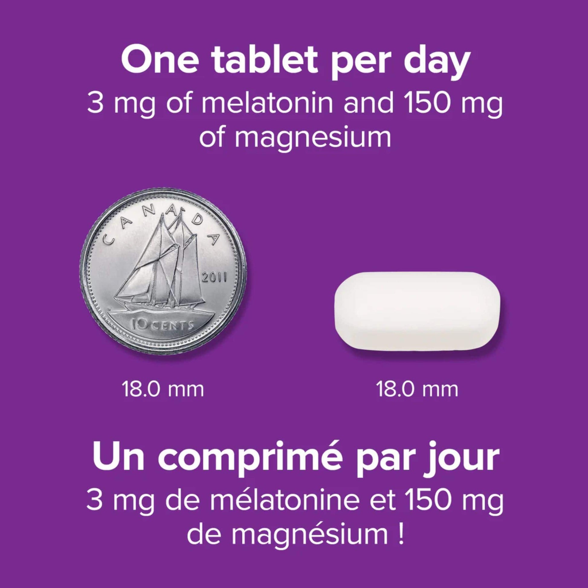 100 Tablets | Webber Naturals Melatonin Magnesium 3/150mg // Size