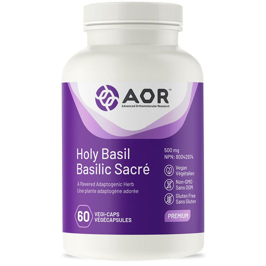 AOR Holy Basil 500mg, 60 Vegi-Capsules