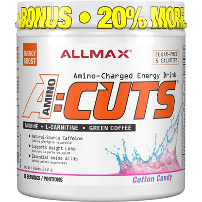 Allmax A:Cuts Aminocuts Amino-Charged Energy Drink, 4.2g Amino Acids, Sugar-Free, 36 Servings