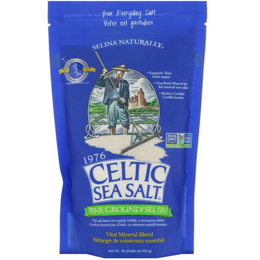 Celtic Sea Salt Fine Ground Unrefined Mineral Salt, Non-GMO