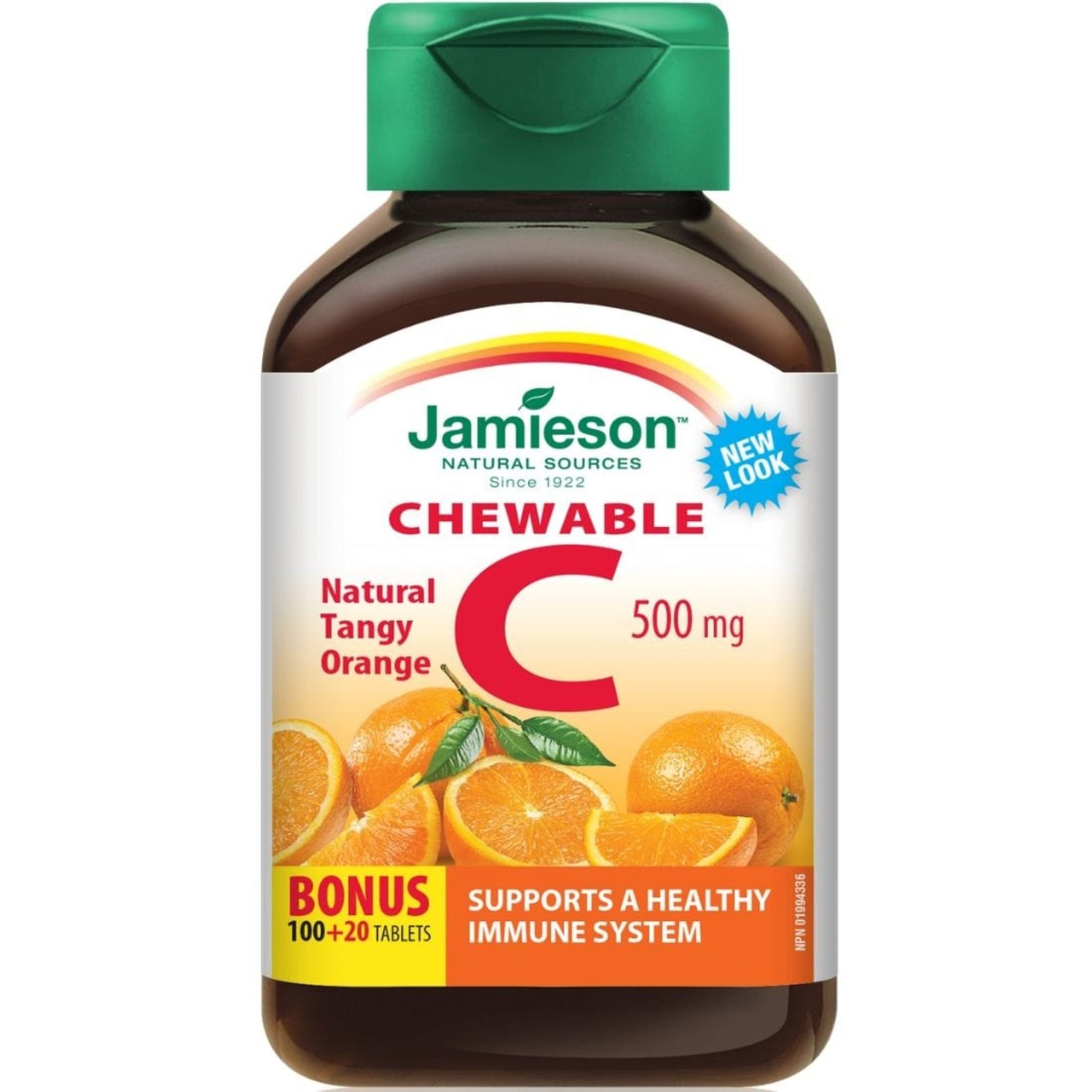 Citrus Fruit, 120 Chewable Tablets | Jamieson Vitamin C 500mg Chewable // citrus fruit flavour