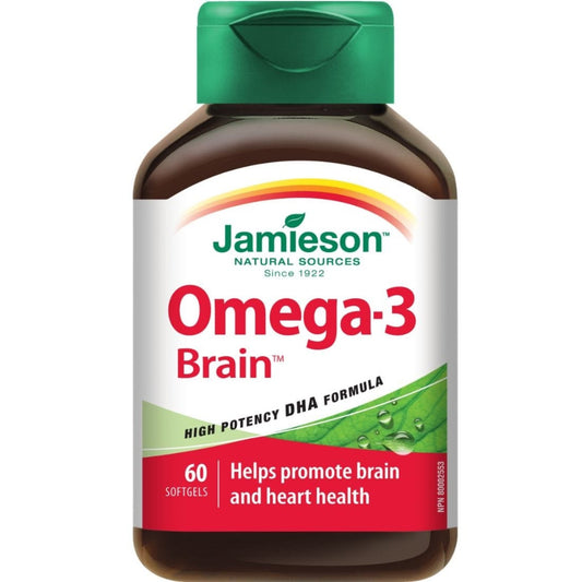 60 Softgels | Jamieson Omega-3 Brain High Potency DHA Formula