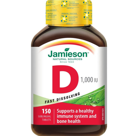 100 Sublingual Tablets | Jamieson Vitamin D3 1,000 IU Fast Dissolving