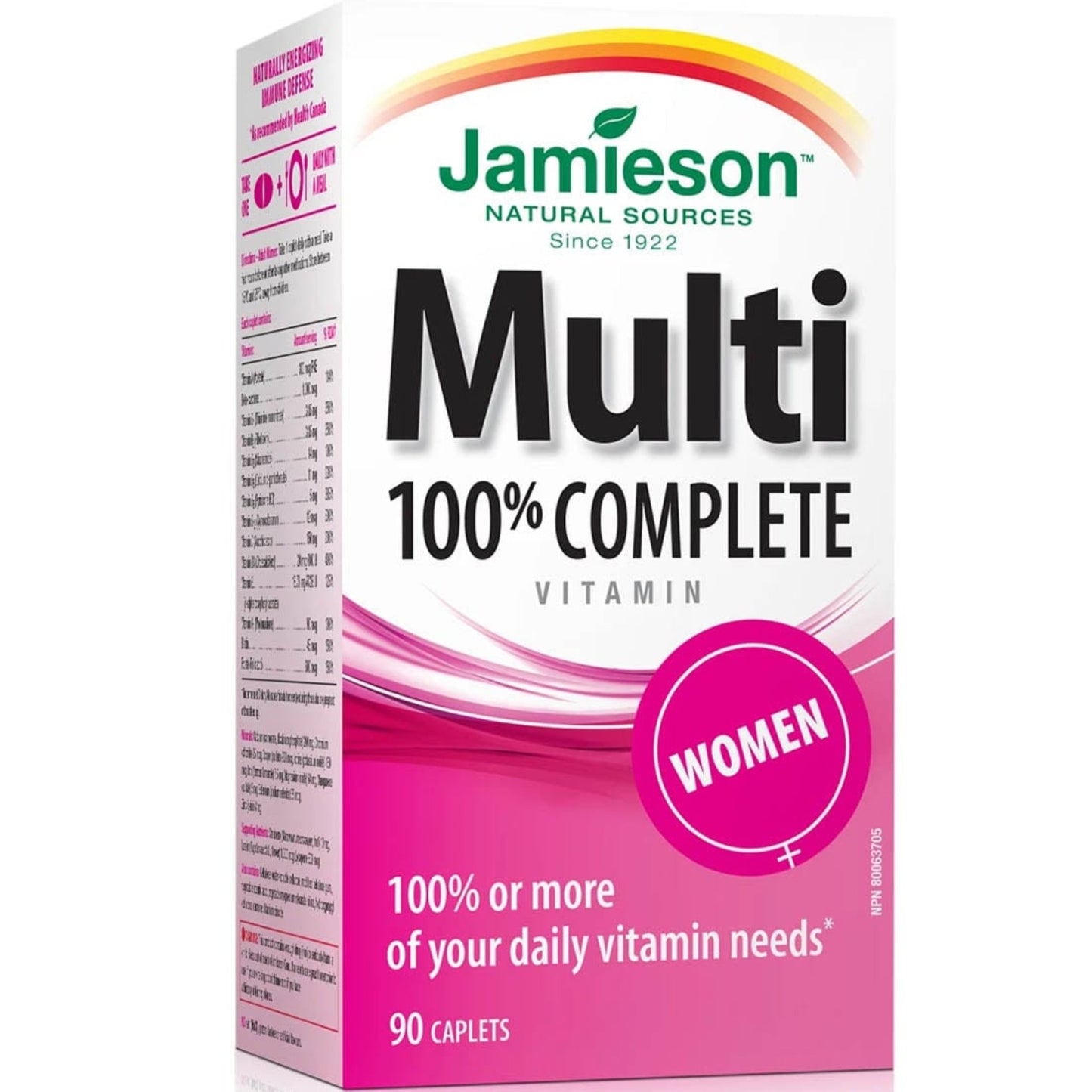 90 Caplets | Jamieson Multi 100% Complete Vitamin for Women